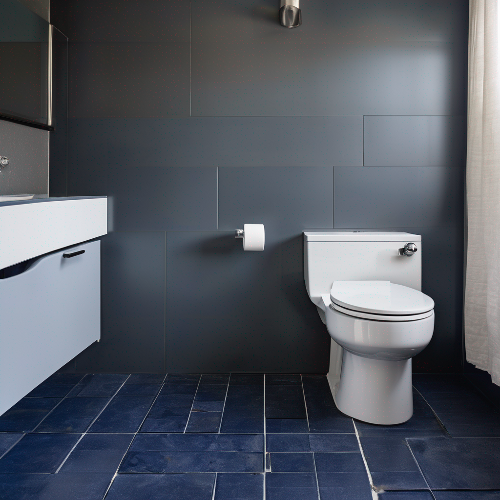Close-up of a curbless shower floor with small, matte-finish hexagonal tiles providing excellent grip and tactile feedback. A sleek, brushed nickel grab bar is securely mounted against a large-format, dark gray wall tile, showcasing a clear visual contrast that enhances bathroom safety without sacrificing design.