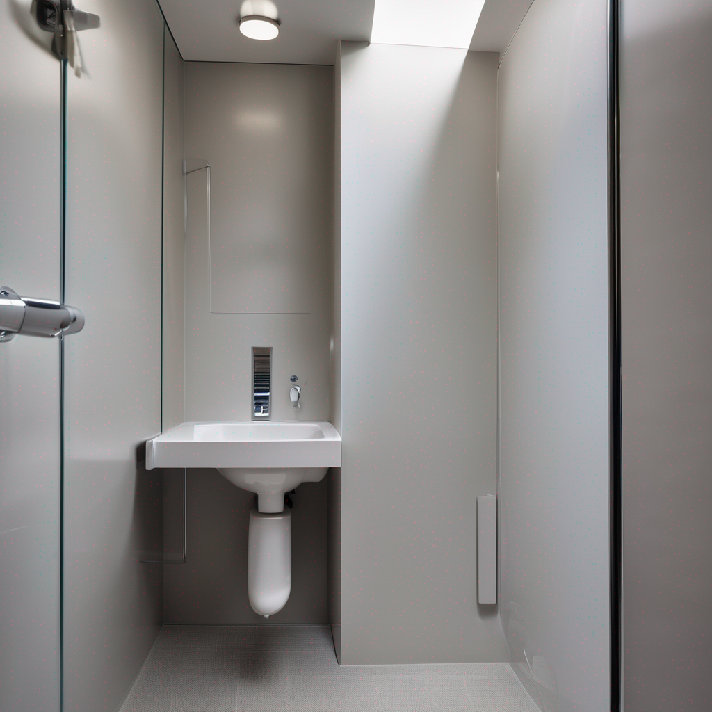 A matte black faucet stands out against a white countertop and sink, an example of effective high-contrast fixture selection for bathroom accessibility.