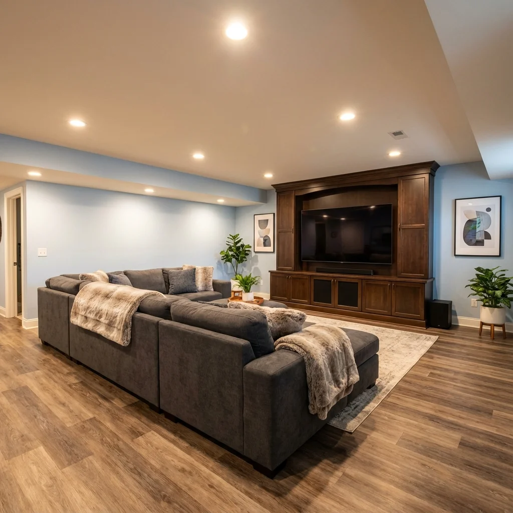 Finished Basement Family Room Salt Lake County